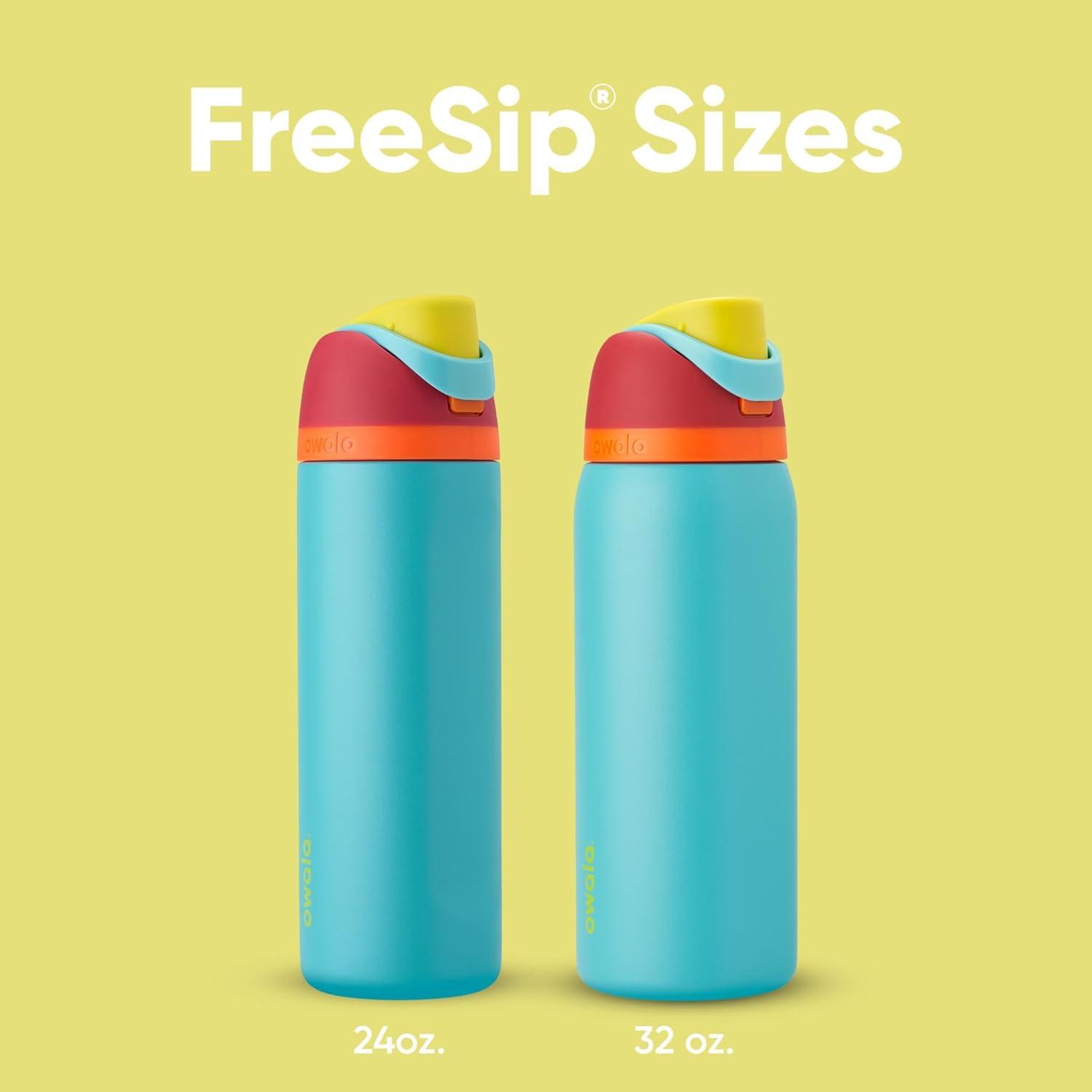 imageOwala Kids FreeSip Insulated Stainless Steel Water Bottle with Straw for Sports Travel and School BPAFree Sports Water Bottle 16 oz Mint ChocolateSummer Sweetness