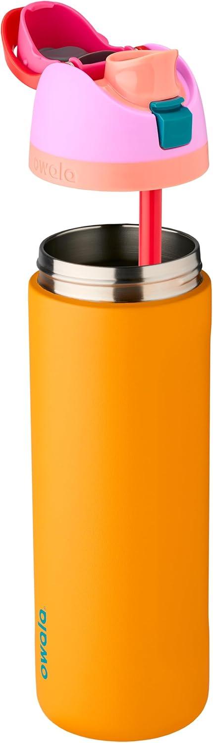 imageOwala Kids FreeSip Insulated Stainless Steel Water Bottle with Straw for Sports Travel and School BPAFree Sports Water Bottle 16 oz Mint ChocolateTropical