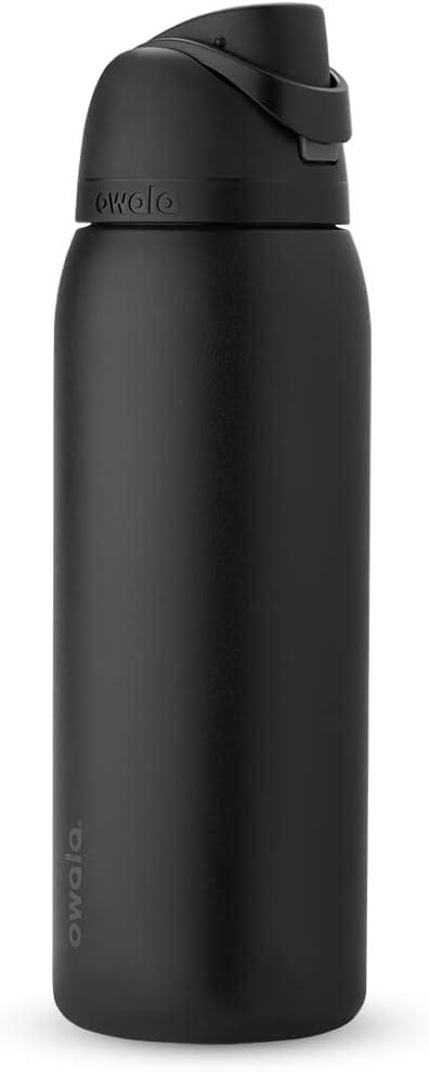 imageOwala Kids FreeSip Insulated Stainless Steel Water Bottle with Straw for Sports Travel and School BPAFree Sports Water Bottle 16 oz Mint ChocolateVery  Very Dark