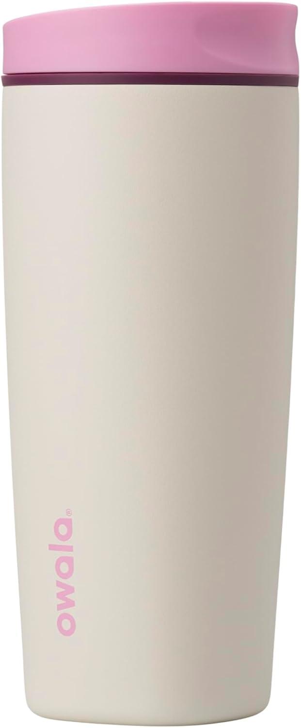 imageOwala SmoothSip Slider Insulated Stainless Steel Coffee Tumbler Reusable Iced Coffee Cup Hot Coffee Travel Mug BPA Free 12 oz GreyBlue Beachy BreezeDaybreak