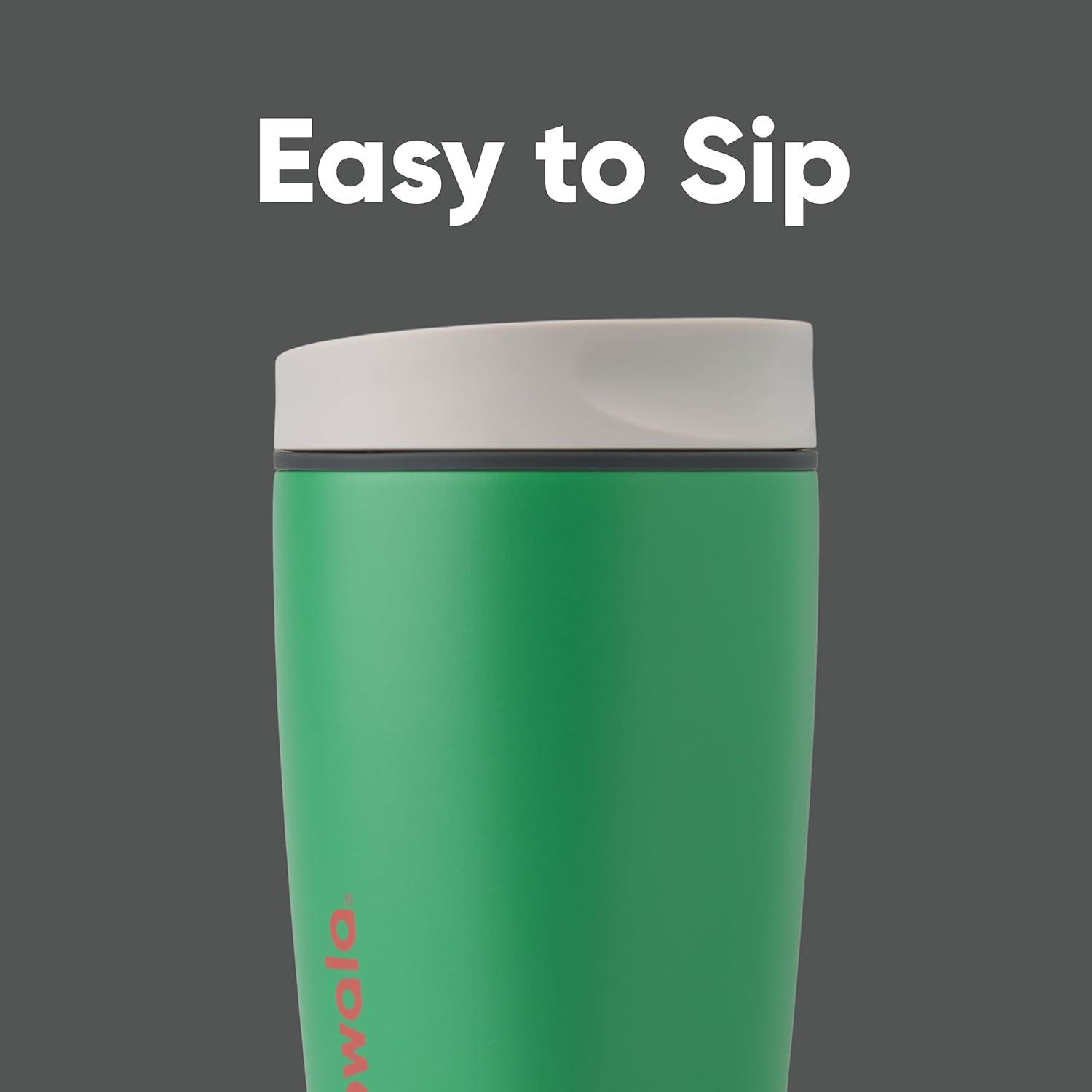 imageOwala SmoothSip Slider Insulated Stainless Steel Coffee Tumbler Reusable Iced Coffee Cup Hot Coffee Travel Mug BPA Free 12 oz GreyBlue Beachy BreezeSour Apple