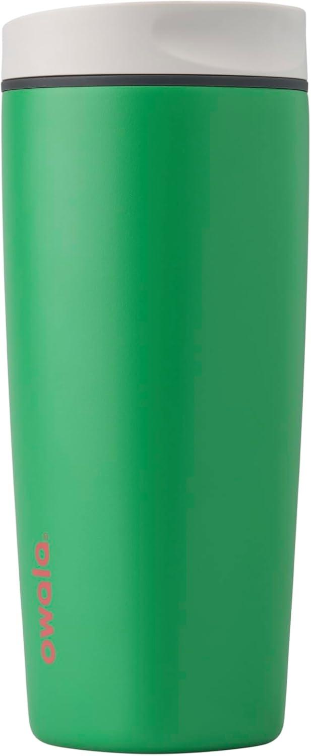 imageOwala SmoothSip Slider Insulated Stainless Steel Coffee Tumbler Reusable Iced Coffee Cup Hot Coffee Travel Mug BPA Free 12 oz GreyBlue Beachy BreezeSour Apple