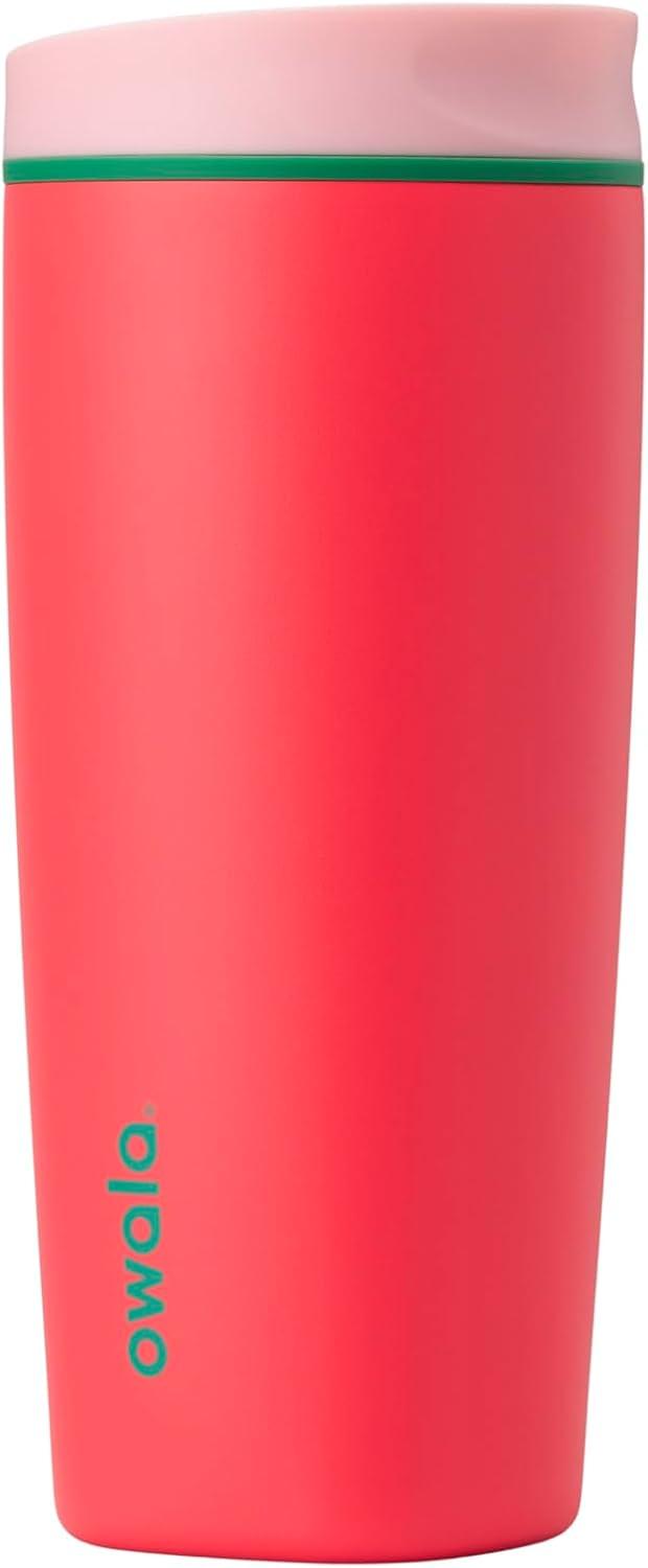 imageOwala SmoothSip Slider Insulated Stainless Steel Coffee Tumbler Reusable Iced Coffee Cup Hot Coffee Travel Mug BPA Free 12 oz GreyBlue Beachy BreezeStrawberry Fields