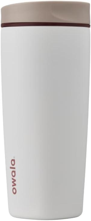imageOwala SmoothSip Slider Insulated Stainless Steel Coffee Tumbler Reusable Iced Coffee Cup Hot Coffee Travel Mug BPA Free 12 oz GreyBlue Beachy BreezeVanilla Bean