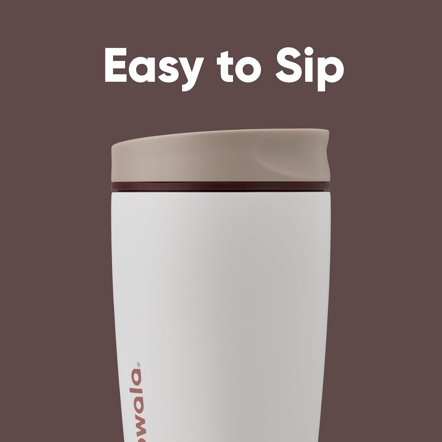 imageOwala SmoothSip Slider Insulated Stainless Steel Coffee Tumbler Reusable Iced Coffee Cup Hot Coffee Travel Mug BPA Free 12 oz GreyBlue Beachy BreezeVanilla Bean