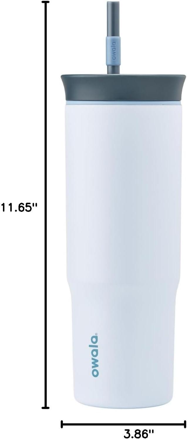 imageOwala Stainless Steel Triple Layer Insulated Travel Tumbler with Spill Resistant Lid Straw and Carry Handle BPA Free 40 oz Gray Iced TeaThe Great Blue