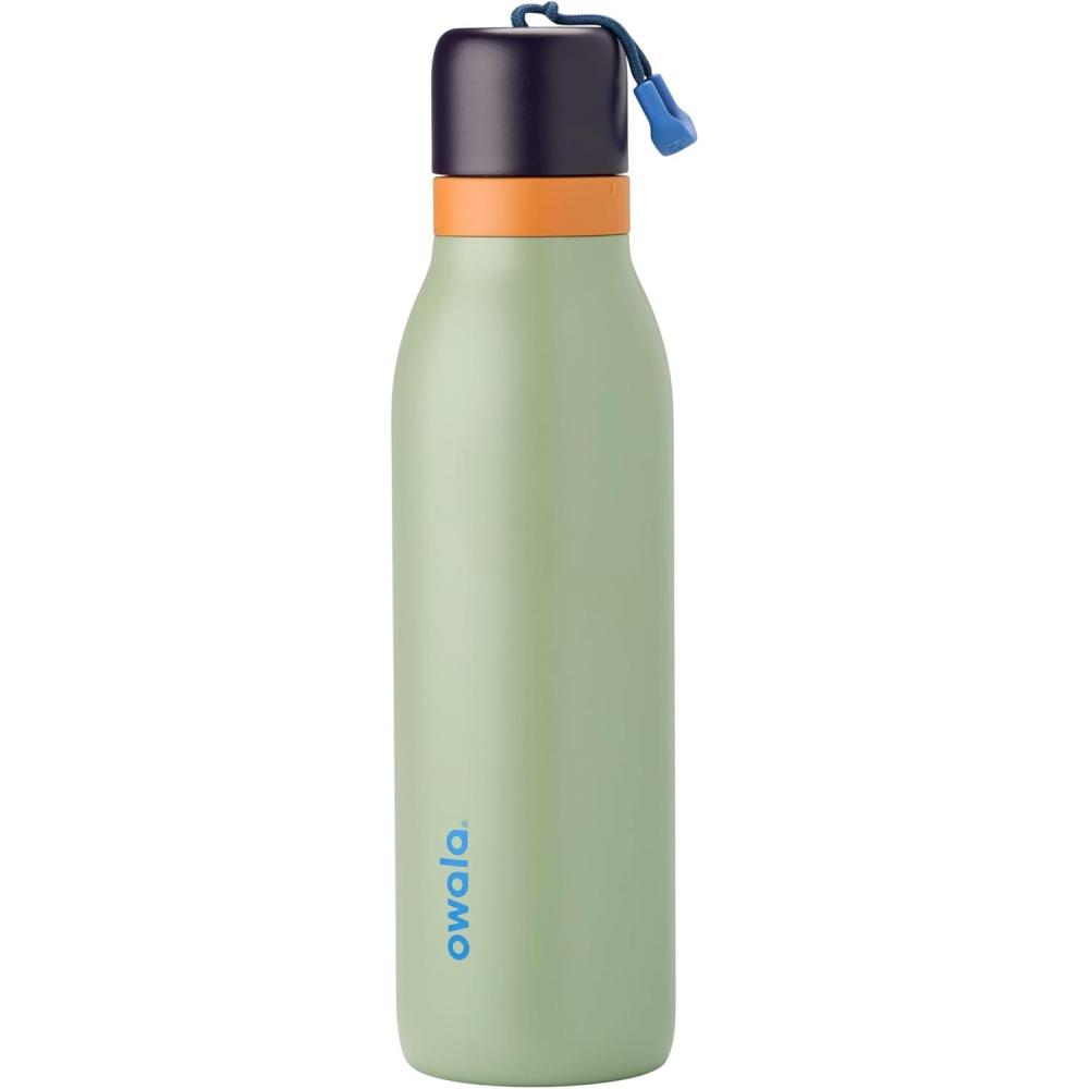 imageOwala FreeSip Twist Insulated Stainless Steel Water Bottle with Straw for Sports and Travel BPAFree 18oz MintWhite Iced BreezeCamo Cool