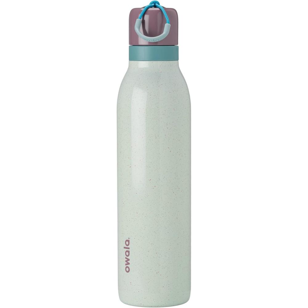 imageOwala FreeSip Twist Insulated Stainless Steel Water Bottle with Straw for Sports and Travel BPAFree 18oz MintWhite Iced BreezeConfetti