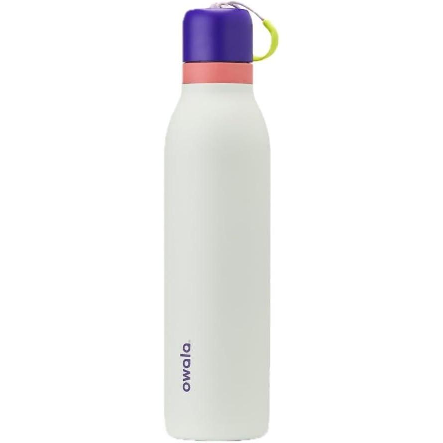 imageOwala FreeSip Twist Insulated Stainless Steel Water Bottle with Straw for Sports and Travel BPAFree 18oz MintWhite Iced BreezeMinty Horizon