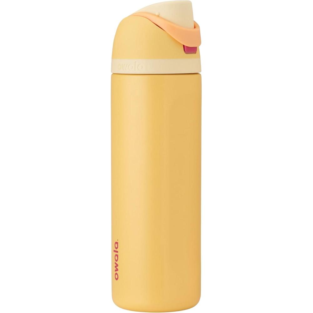 imageOwala Harry Potter FreeSip Insulated Stainless Steel Water Bottle with Straw BPAFree Sports Water Bottle Great for Travel 24 oz HufflepuffBelle