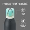 imageOwala FreeSip Twist Insulated Stainless Steel Water Bottle with Straw for Sports and Travel BPAFree 18oz MintWhite Iced BreezeFoggy Tide