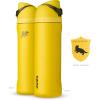 imageOwala Harry Potter FreeSip Insulated Stainless Steel Water Bottle with Straw BPAFree Sports Water Bottle Great for Travel 24 oz HufflepuffHufflepuff