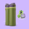 imageOwala Harry Potter FreeSip Insulated Stainless Steel Water Bottle with Straw BPAFree Sports Water Bottle Great for Travel 24 oz HufflepuffHulk