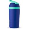 imageOwala Kids Flip Insulated StainlessSteel Water Bottle with Straw and Locking Lid 14Ounce OrangeBlue Blue CitrusBlue  Teal