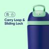 imageOwala Kids Flip Insulated StainlessSteel Water Bottle with Straw and Locking Lid 14Ounce OrangeBlue Blue CitrusBlue  Teal