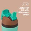 imageOwala Kids Flip Insulated StainlessSteel Water Bottle with Straw and Locking Lid 14Ounce OrangeBlue Blue CitrusBrown  Teal