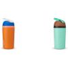 imageOwala Kids Flip Insulated StainlessSteel Water Bottle with Straw and Locking Lid 14Ounce OrangeBlue Blue CitrusOrange  Blue