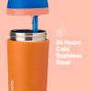 imageOwala Kids Flip Insulated StainlessSteel Water Bottle with Straw and Locking Lid 14Ounce OrangeBlue Blue CitrusOrange  Blue
