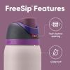 imageOwala Kids Flip Insulated StainlessSteel Water Bottle with Straw and Locking Lid 14Ounce OrangeBlue Blue CitrusOrange  Blue