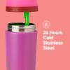 imageOwala Kids Flip Insulated StainlessSteel Water Bottle with Straw and Locking Lid 14Ounce OrangeBlue Blue CitrusPink  Purple