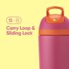 imageOwala Kids Flip Insulated StainlessSteel Water Bottle with Straw and Locking Lid 14Ounce OrangeBlue Blue CitrusPink