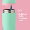 imageOwala Kids Flip Insulated StainlessSteel Water Bottle with Straw and Locking Lid 14Ounce OrangeBlue Blue CitrusTeal  Pink