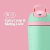 imageOwala Kids Flip Insulated StainlessSteel Water Bottle with Straw and Locking Lid 14Ounce OrangeBlue Blue CitrusTeal  Pink