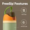 imageOwala Kids FreeSip Insulated Stainless Steel Water Bottle with Straw for Sports Travel and School BPAFree Sports Water Bottle 16 oz Mint ChocolateCamo Cool