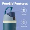 imageOwala Kids FreeSip Insulated Stainless Steel Water Bottle with Straw for Sports Travel and School BPAFree Sports Water Bottle 16 oz Mint ChocolateDenim