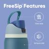 imageOwala Kids FreeSip Insulated Stainless Steel Water Bottle with Straw for Sports Travel and School BPAFree Sports Water Bottle 16 oz Mint ChocolateDenim