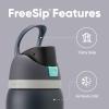 imageOwala Kids FreeSip Insulated Stainless Steel Water Bottle with Straw for Sports Travel and School BPAFree Sports Water Bottle 16 oz Mint ChocolateFoggy Tide