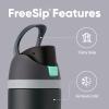 imageOwala Kids FreeSip Insulated Stainless Steel Water Bottle with Straw for Sports Travel and School BPAFree Sports Water Bottle 16 oz Mint ChocolateFoggy Tide