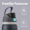 imageOwala Kids FreeSip Insulated Stainless Steel Water Bottle with Straw for Sports Travel and School BPAFree Sports Water Bottle 16 oz Mint ChocolateFoggy Tide
