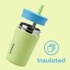 imageOwala Kids Insulation Stainless Steel Tumbler with Spill Resistant Flexible Straw Easy to Clean Kids Water Bottle Great for Travel Dishwasher Safe 12 Oz Peach and Yellow PicnicBlue and Light Green