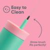 imageOwala Kids Insulation Stainless Steel Tumbler with Spill Resistant Flexible Straw Easy to Clean Kids Water Bottle Great for Travel Dishwasher Safe 12 Oz Peach and Yellow PicnicPink  Teal
