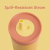 imageOwala Kids Insulation Stainless Steel Tumbler with Spill Resistant Flexible Straw Easy to Clean Kids Water Bottle Great for Travel Dishwasher Safe 12 Oz Peach and Yellow PicnicYellow  Peach