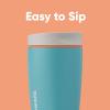 imageOwala SmoothSip Slider Insulated Stainless Steel Coffee Tumbler Reusable Iced Coffee Cup Hot Coffee Travel Mug BPA Free 12 oz GreyBlue Beachy BreezeBeachy Breeze