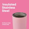 imageOwala SmoothSip Slider Insulated Stainless Steel Coffee Tumbler Reusable Iced Coffee Cup Hot Coffee Travel Mug BPA Free 12 oz GreyBlue Beachy BreezePucker Up