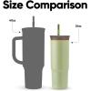 imageOwala Stainless Steel Triple Layer Insulated Travel Tumbler with Spill Resistant Lid Straw and Carry Handle BPA Free 40 oz Gray Iced TeaBrave Adventures