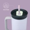 imageOwala Stainless Steel Triple Layer Insulated Travel Tumbler with Spill Resistant Lid Straw and Carry Handle BPA Free 40 oz Gray Iced TeaBunny Hop