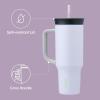imageOwala Stainless Steel Triple Layer Insulated Travel Tumbler with Spill Resistant Lid Straw and Carry Handle BPA Free 40 oz Gray Iced TeaBunny Hop