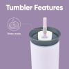 imageOwala Stainless Steel Triple Layer Insulated Travel Tumbler with Spill Resistant Lid Straw and Carry Handle BPA Free 40 oz Gray Iced TeaBunny Hop