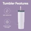 imageOwala Stainless Steel Triple Layer Insulated Travel Tumbler with Spill Resistant Lid Straw and Carry Handle BPA Free 40 oz Gray Iced TeaBunny Hop