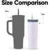 imageOwala Stainless Steel Triple Layer Insulated Travel Tumbler with Spill Resistant Lid Straw and Carry Handle BPA Free 40 oz Gray Iced TeaBunny Hop