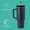 imageOwala Stainless Steel Triple Layer Insulated Travel Tumbler with Spill Resistant Lid Straw and Carry Handle BPA Free 40 oz Gray Iced TeaFoggy Tide
