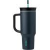 imageOwala Stainless Steel Triple Layer Insulated Travel Tumbler with Spill Resistant Lid Straw and Carry Handle BPA Free 40 oz Gray Iced TeaFoggy Tide
