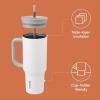 imageOwala Stainless Steel Triple Layer Insulated Travel Tumbler with Spill Resistant Lid Straw and Carry Handle BPA Free 40 oz Gray Iced TeaIced Tea