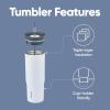 imageOwala Stainless Steel Triple Layer Insulated Travel Tumbler with Spill Resistant Lid Straw and Carry Handle BPA Free 40 oz Gray Iced TeaThe Great Blue
