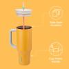 imageOwala Stainless Steel Triple Layer Insulated Travel Tumbler with Spill Resistant Lid Straw and Carry Handle BPA Free 40 oz Gray Iced TeaTropical