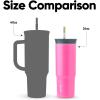 imageOwala Stainless Steel Triple Layer Insulated Travel Tumbler with Spill Resistant Lid Straw and Carry Handle BPA Free 40 oz Gray Iced TeaWatermelon Breeze